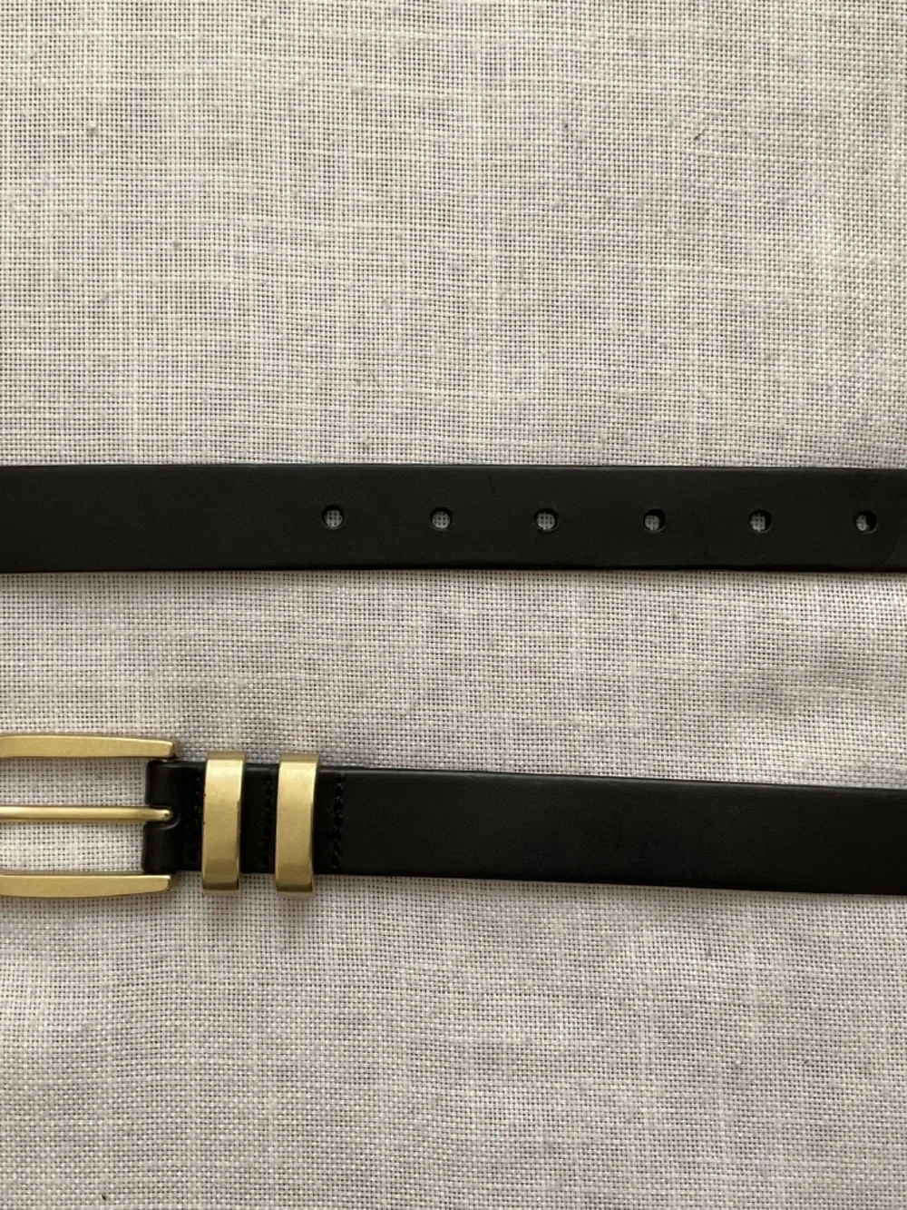J.Crew Black Italian Leather Adjustable  Belt Size M